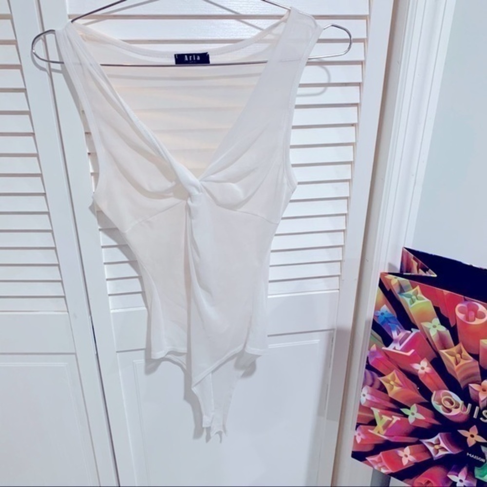 White mesh leotard